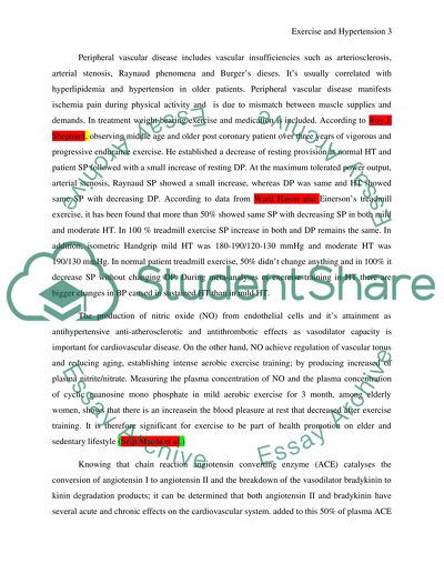 The Effect of Endurance Exercise on Hypertension