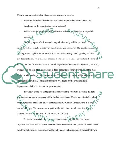 The Effectiveness of a Career Development Plan in an Organization