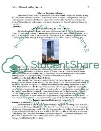 Curtain Wall Failure of Hancock Building, Boston