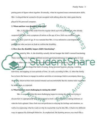 Interview with a Parent of an Autistic Child