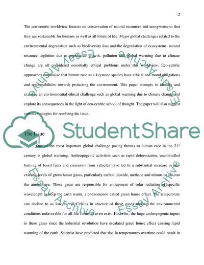 Ethical Sustainability: Environmental Ethical Challenge