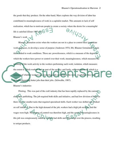 The Concept of Alienation in Capitalism