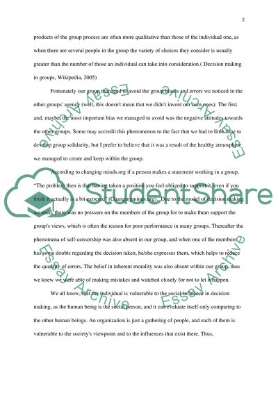 Group Decision Making Process