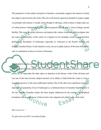 French Acadien Poetry To English Canadian Poetry