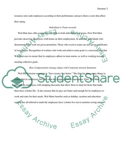 Compensation Strategy in Walmart