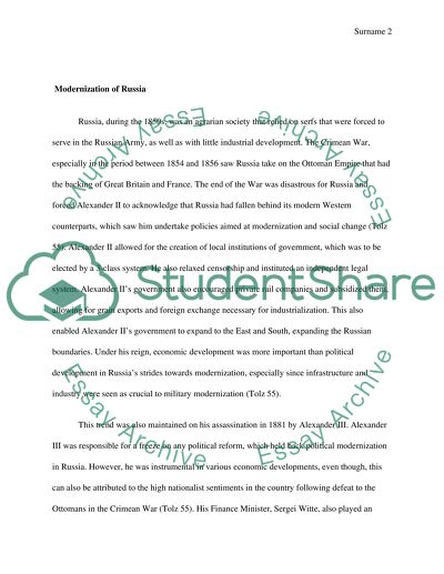 The Role of Individuals in the Making of Modern Russia in the Years 1854 to 1964