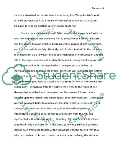 Wong Kar Wai and Fashion: An Analysis of Three Films and the Motifs and Themes Represented