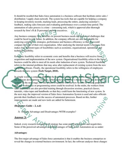 The Concept of Sales Force Automation