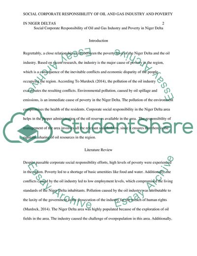 Social Corporate Responsibility of Oil and Gas Industry