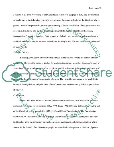 Political Culture and Institutions of Morocco