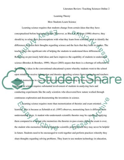 Literature Review: Teaching Sciences Online