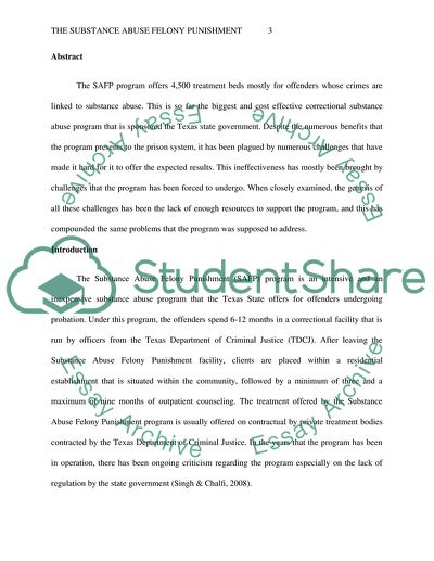 The Substance Abuse Felony Punishment