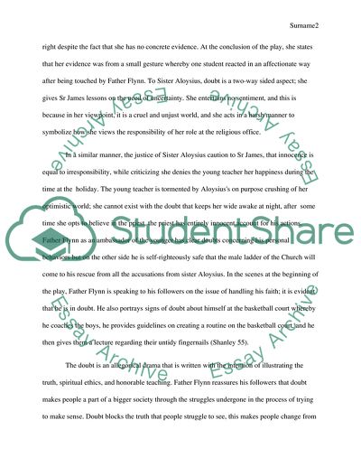 Role of Doubt as a Major Theme in a Drama by J.P. Shanley