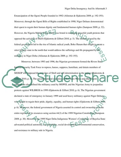 Niger Delta Insurgency and Its Aftermath