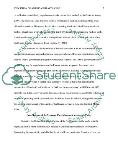 Revolution of the American Health Care Industry