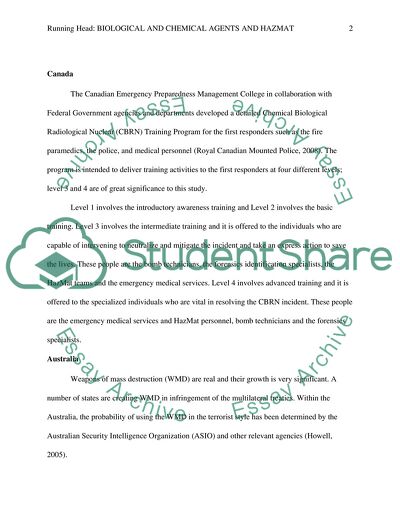 Biological and Chemical Agents and HAZMAT