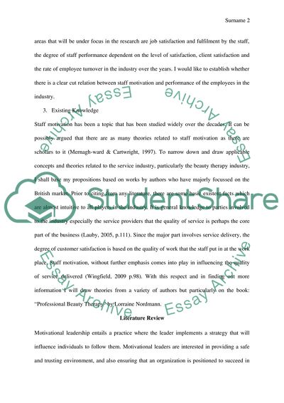 Investigation into Staff Motivation in Beauty Therapy Industry