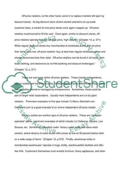 What are the major differences between discount stores and off-price retailers