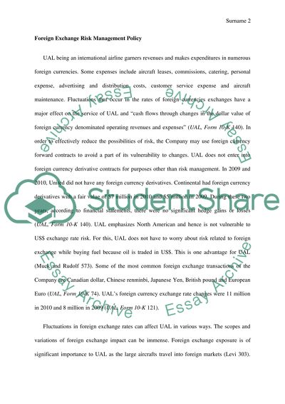 United Airlines multinational finance