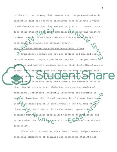 Leadership in Education;Teachers as Leaders