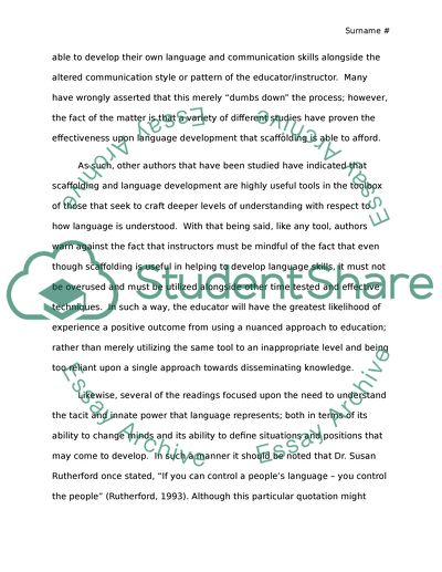 Language and Power - Scaffolding and Language Development