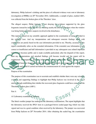 The Examination of Items of the Suspect