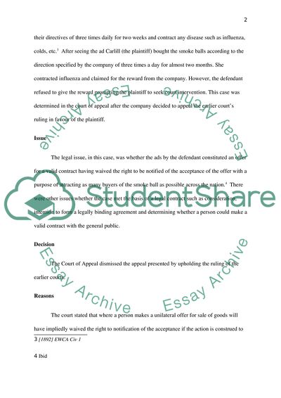 Carlill v Carbolic Smoke Ball Company