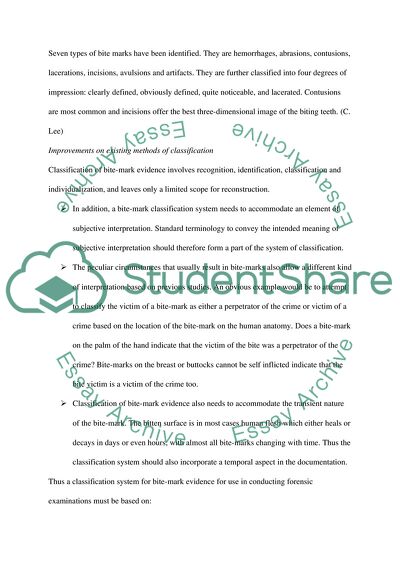 Classification System for Bitemark Evidence