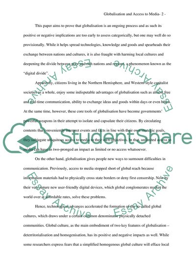 How Global Culture Expands or Limits Peoples Access to Media