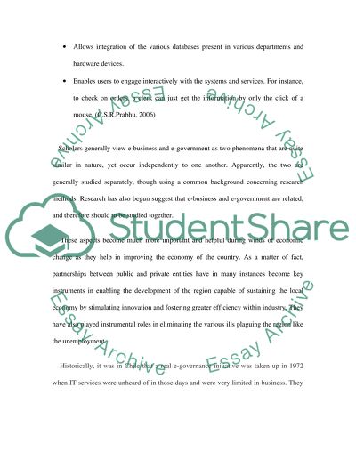 E-government and E-business