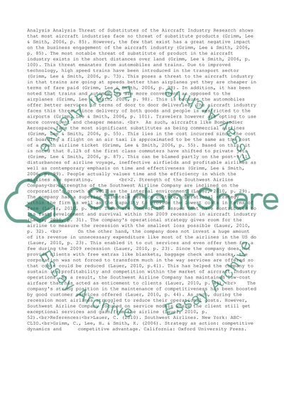 Threat of Substitutes of the Aircraft Industry