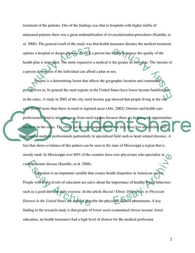 How Does Income and Education Create Health Disparite in the United States