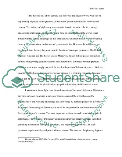 Great Power Diplomacy in the Twentieth Century