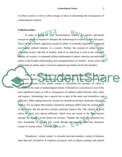 The Dimension of Archaeological Culture