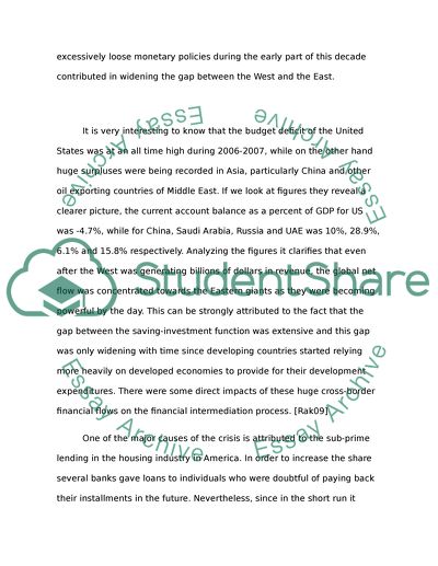 Financial Crisis Assignment