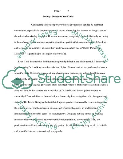 Pfizer- Puffery or Deception