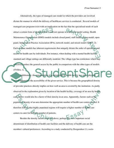 Access to care in managed care program