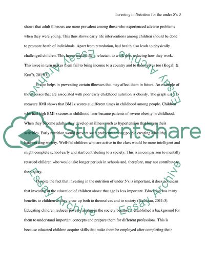 Investing in Nutrition for the under 5s