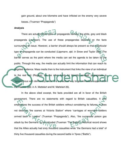 Propaganda and World War One