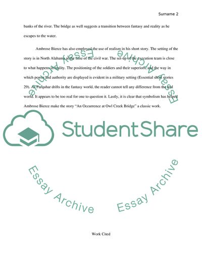 The Use of Realism in An Occurrence at Owl Creek Bridge by Ambrose Bierce