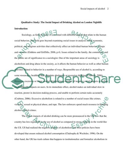 The social impact of drinking alcohol on London nightlife