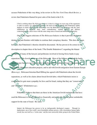 Norman Finkelsteins The Holocaust Industry