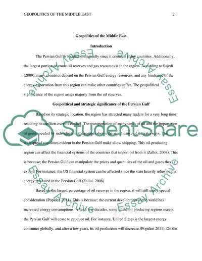 Geopolitics of the Middle East