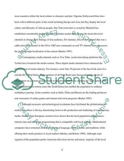 Glocalisation: economics versus culture