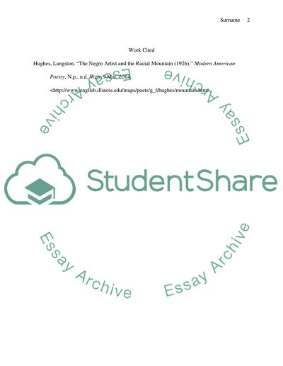 The negro artist and the racial mountain