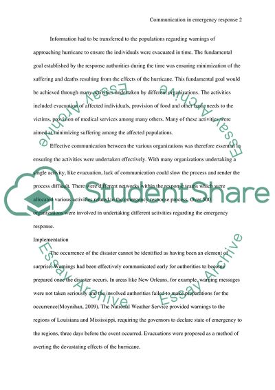 Communication in Emergency Response