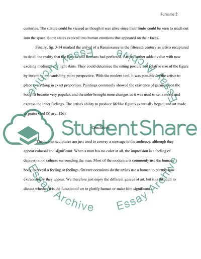 Is the Function of Art to Glorify Human or Make Him Significant