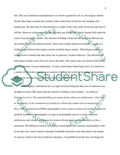 Different Categories of Murder