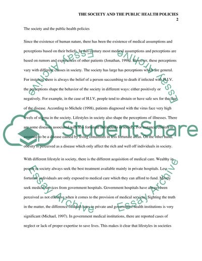 The Society and the Public Health Policies