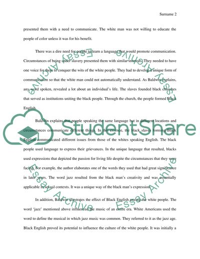 The Role of Language According to Kincaid and Baldwin